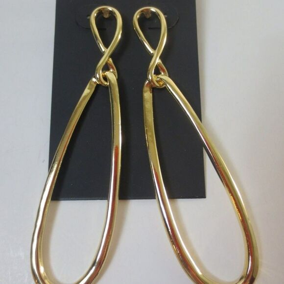 Cache Gold Oval Infinity and Drama Link earring SET OF 2 PCS NWT 58 Ea 120 Valu - Picture 5 of 6